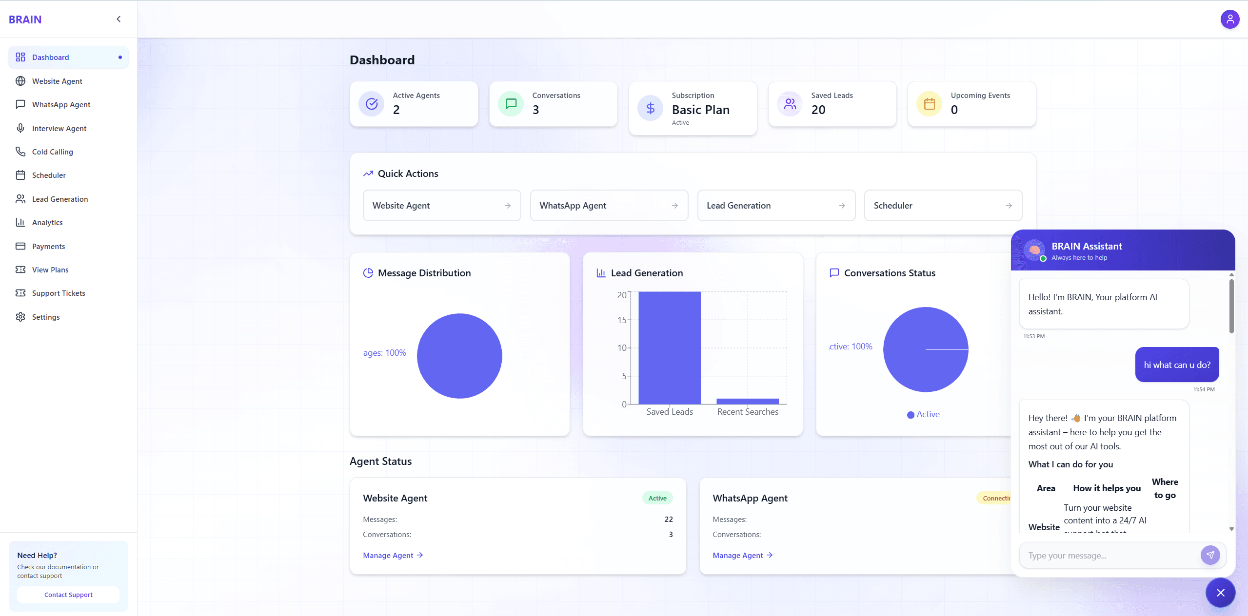 Workspace command center dashboard screenshot
